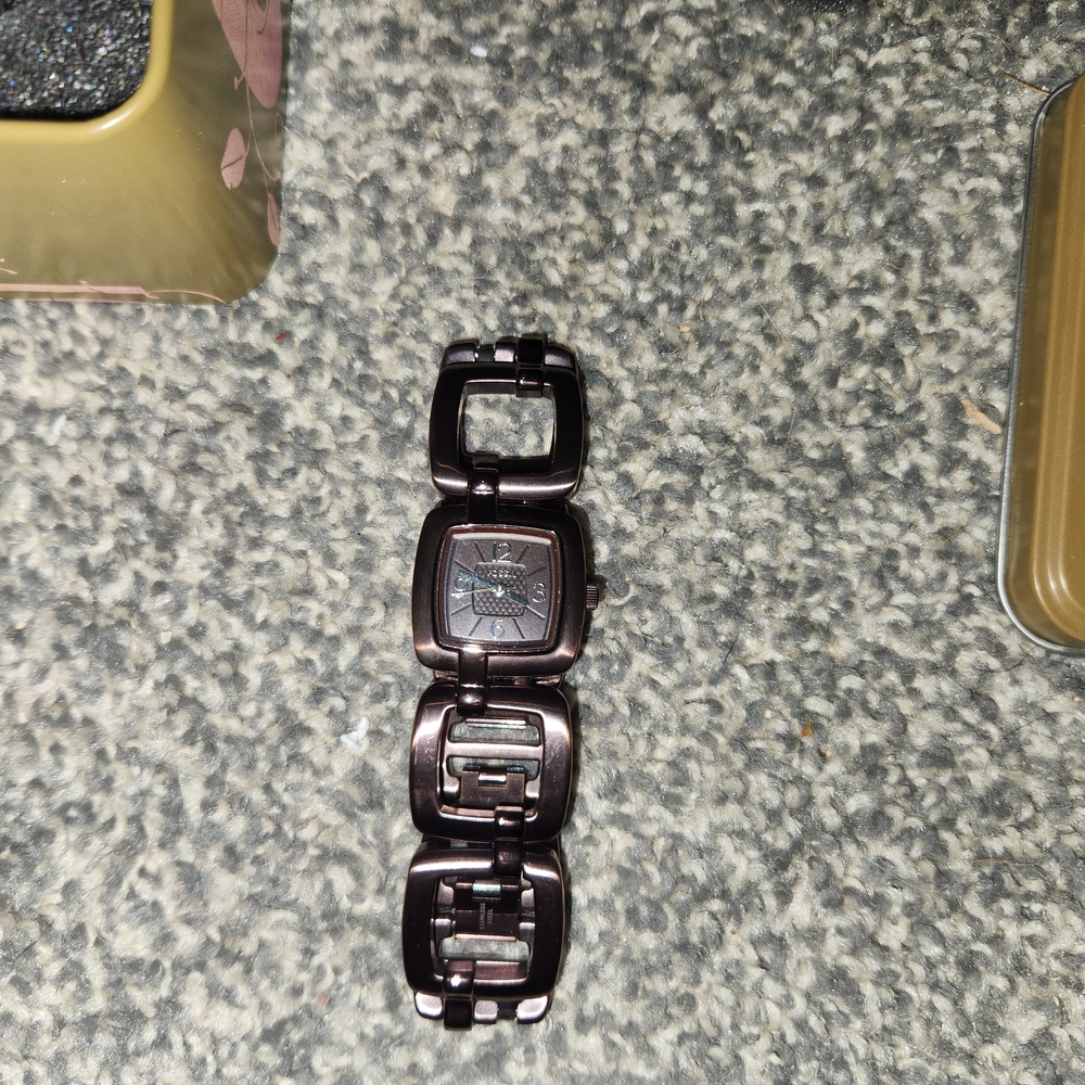 Fossil, Stylish Bronze Square Link Watch, NIB